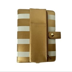 RECOLLECTIONS TWO PIECE PERSONAL SIZE DAYPLANNER / AGENDA GOLD AND WHITE